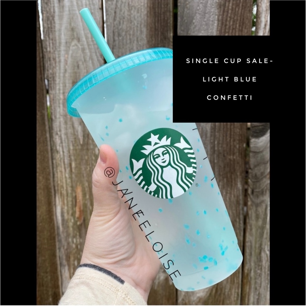 Light Blue Confetti Cup